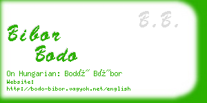 bibor bodo business card